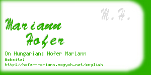 mariann hofer business card